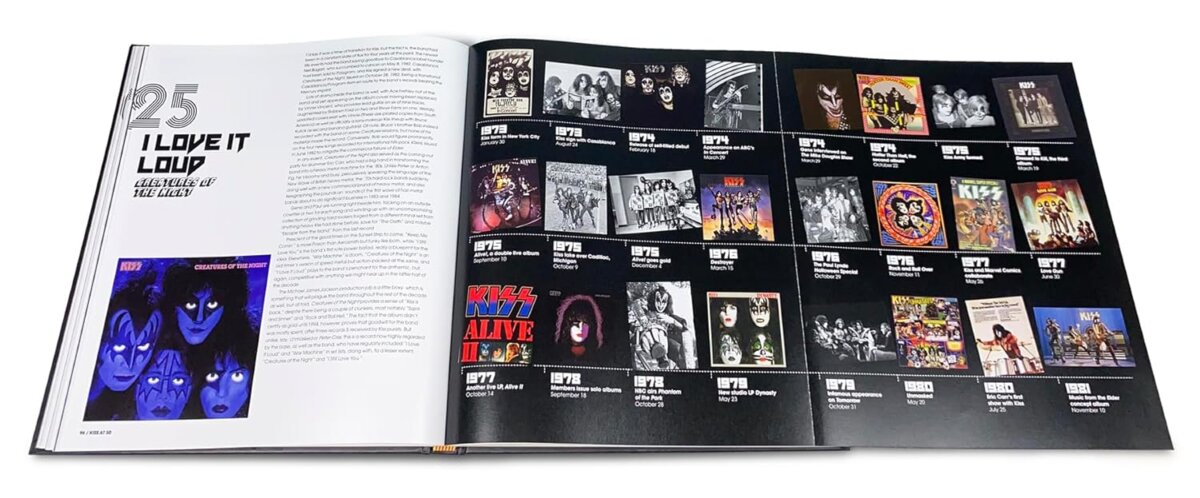 Kiss at 50 deluxe color hardcover photo and memorabilia book sample pages