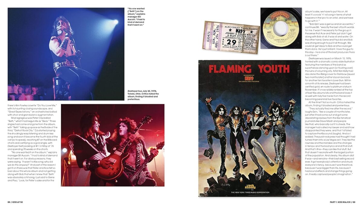 Kiss at 50 deluxe color hardcover photo and memorabilia book sample pages
