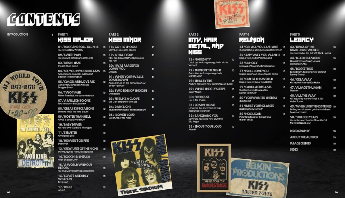 Kiss at 50 deluxe color hardcover photo and memorabilia book sample pages